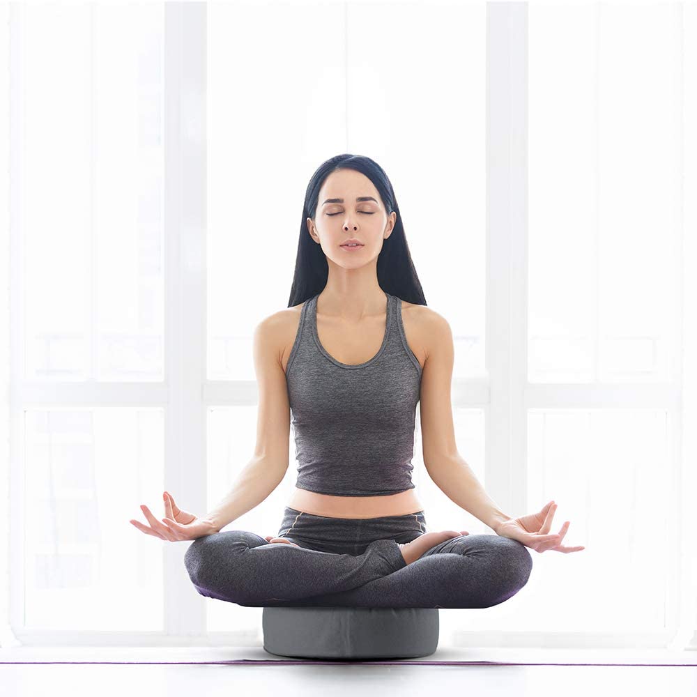 15" Yoga Zafu Heavy Canvas Meditation Pillow CushionWashable Removable Cover 